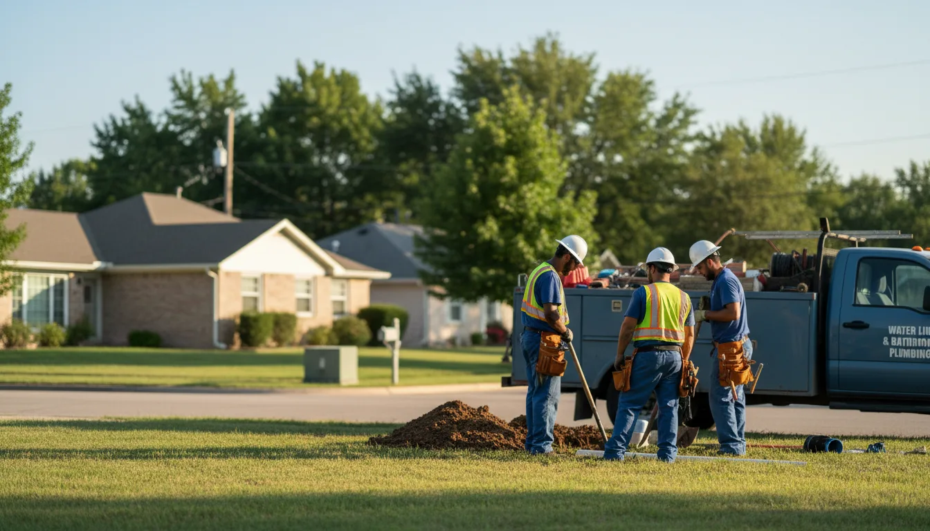 Residential water line and bathroom plumbing service in Lorena, TX